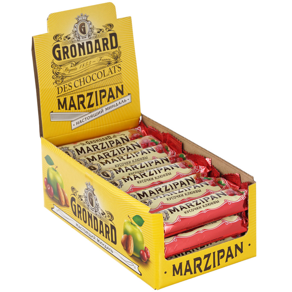  TM Grondard     (8415) Батончики глазированные Марципановые Клюква, (24шт по 50г)    в Волжском
